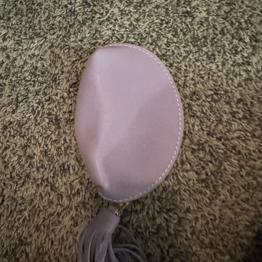 Purple Leather Tassel Coin Purse - Picture 2 of 3